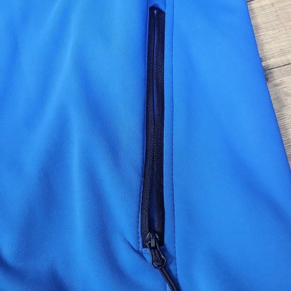 SPYDER Blue Black Full Zip Fleece Line Hooded Jacket